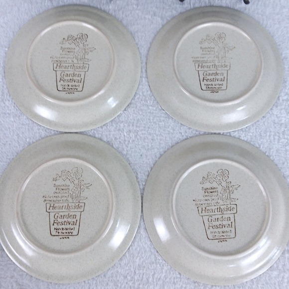 6 Sunshine Flowers by Hearthside Salad Plate 7 3/4" Garden Festival Japan VTG - Picture 6 of 7